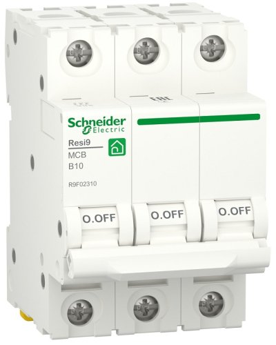 Выключатель автоматический Schneider Electric Resi9 3п 10A B 6кА  картинка